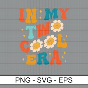 私の2つのクールな時代の子供用TシャツSVG PNG EPS、2歳の誕生日シャツ、レトロな2歳の誕生日の顔の誕生日シャツ2歳の誕生日デジタルダウンロード