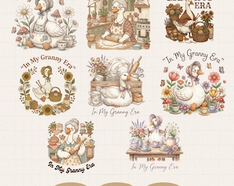 W mojej babci gęś PNG, Cottagecore Vintage Goose Babcia PNG, Kuchnia w stylu wiejskim gęś, Projekt koszulki sublimacyjnej, Natychmiastowe pobieranie