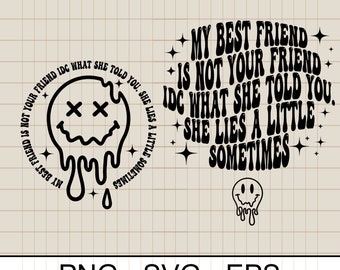 My Best Friend SVG PNG、波型フォント、シャツデザイン（デジタルファイル）