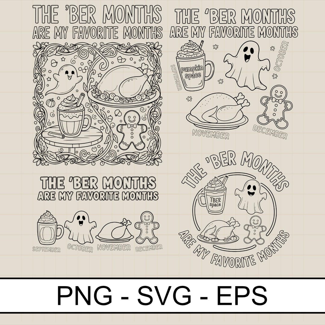 BER Months Coloring Page SVG PNG: Favorite Season Digital Download - Etsy