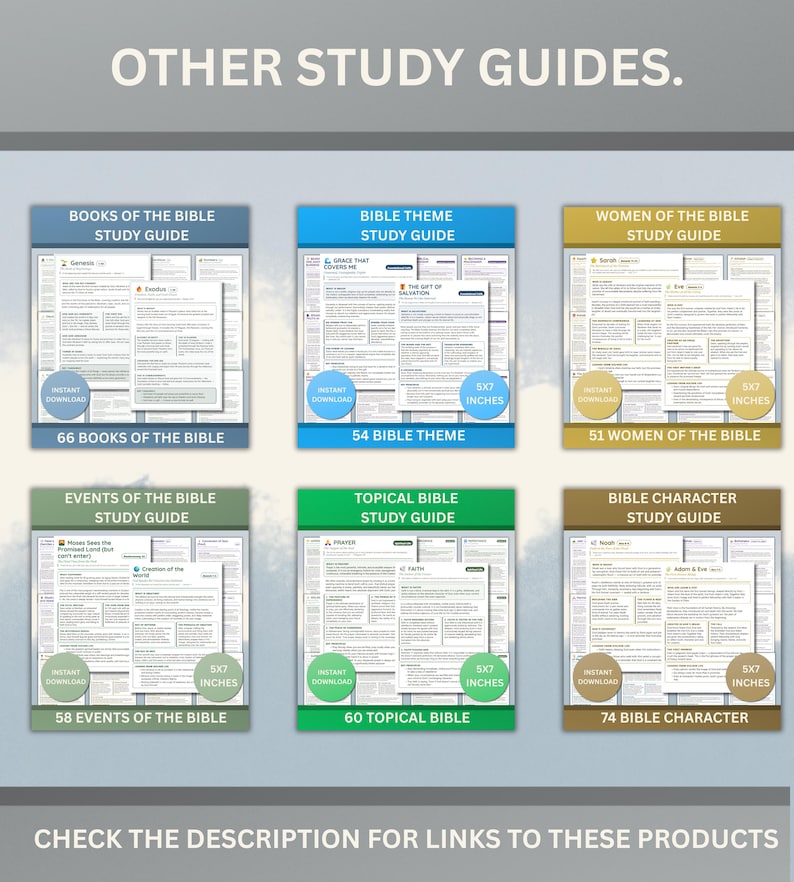 66 Books Bible Study Guide Tip-ins, Old & New Testament Journaling Inserts, 5x7 Printable PDF Download
