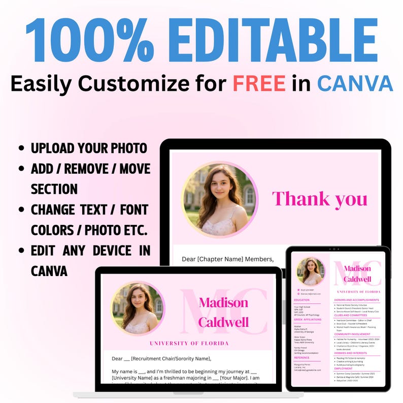 Editable Sorority Resume Template - Il 794xN.7013345568 G1uf 