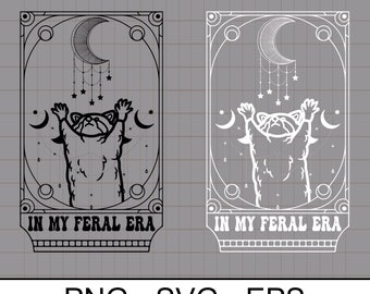 In My Feral Era Svg Png Eps , Raccoon Mystical Tee Raccoon Gifts, gift raccoon lover, Tarot Card Svg Png Eps ,That Go Hard Digital Download