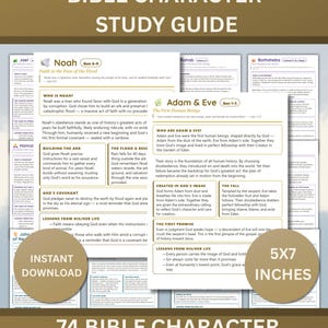 74 Bibel Charakter Studienführer Tip-Ins, Altes und Neues Testament, Printable Journaling Inserts PDF, 5x7 PDF Download