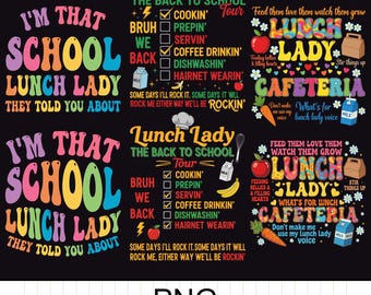 Lunch Lady Back To School PNG: Cafeteria Design (Digitaler Download)