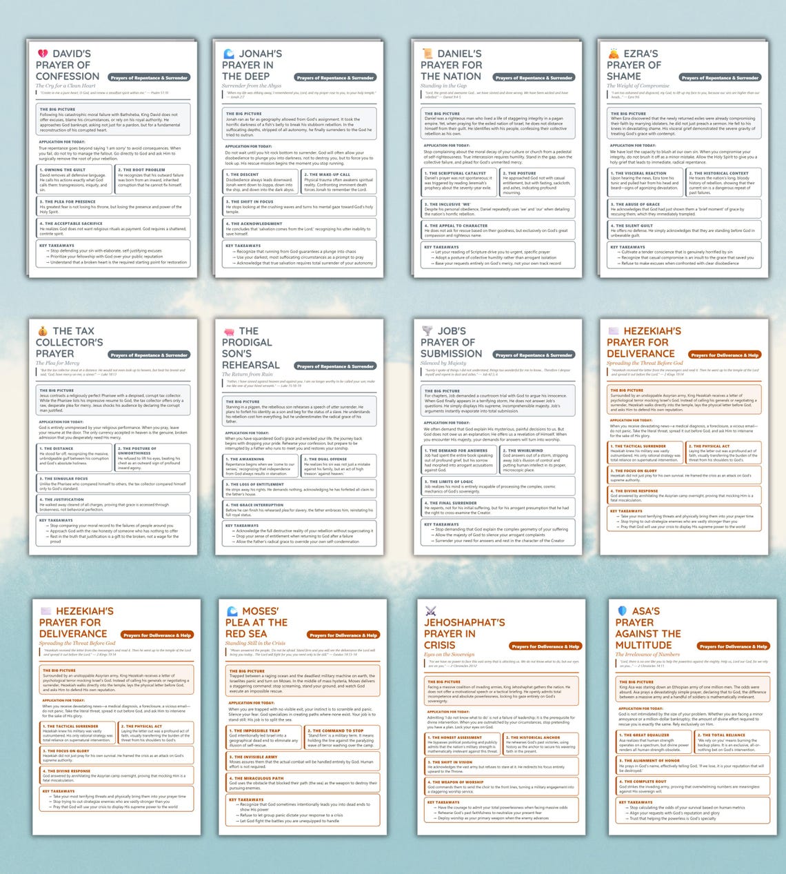 30 Prayers of the Bible Study Guide Tip-ins, Printable Journaling ...