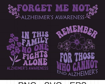 Alzheimer's Awareness SVG PNG: Memories Matter, Warrior Support (Digital)