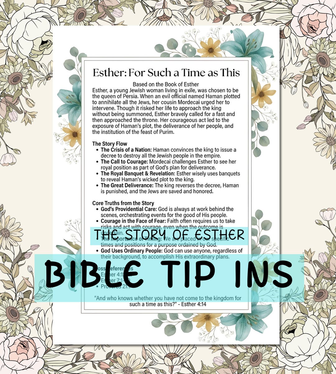 Esther Bible Study Tip-ins – Christian Journal Printable ( PDF) - Etsy