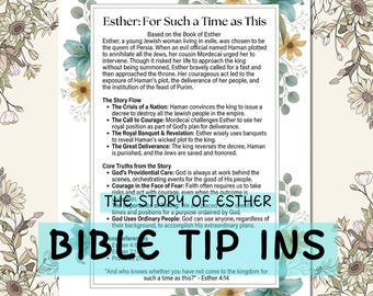 Esther Bible Study Tip-Ins – Christian Journal Printable ( PDF)