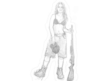 Girl Sketch Sticker