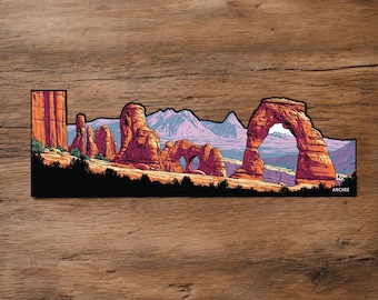 Arches National Park-Aufkleber Die Cut Panorama-Vinyl-Aufkleber
