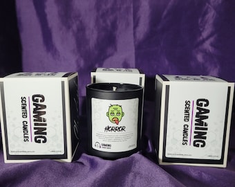 Horror Gaming scented candle - (You use around 3 of 5 senses while playing video games, How about you apply one more to this..... SMELL).