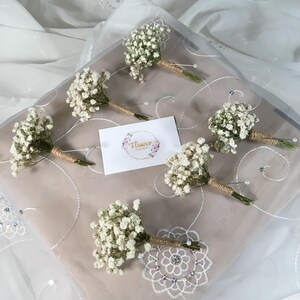 Dried Baby's Breath Boutonniere, Natural Wedding Flowers,wedding boutonnières, gypsophila buttonhole
