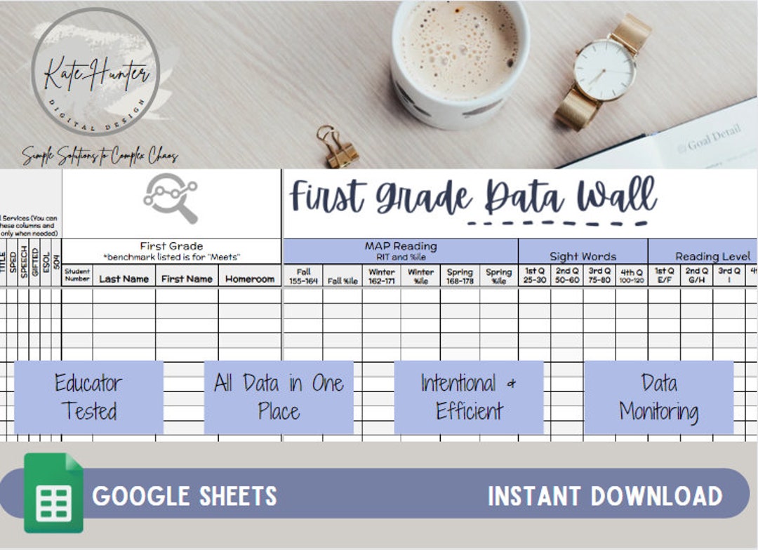 Digital Data Wall First Grade Everything in One Place Etsy