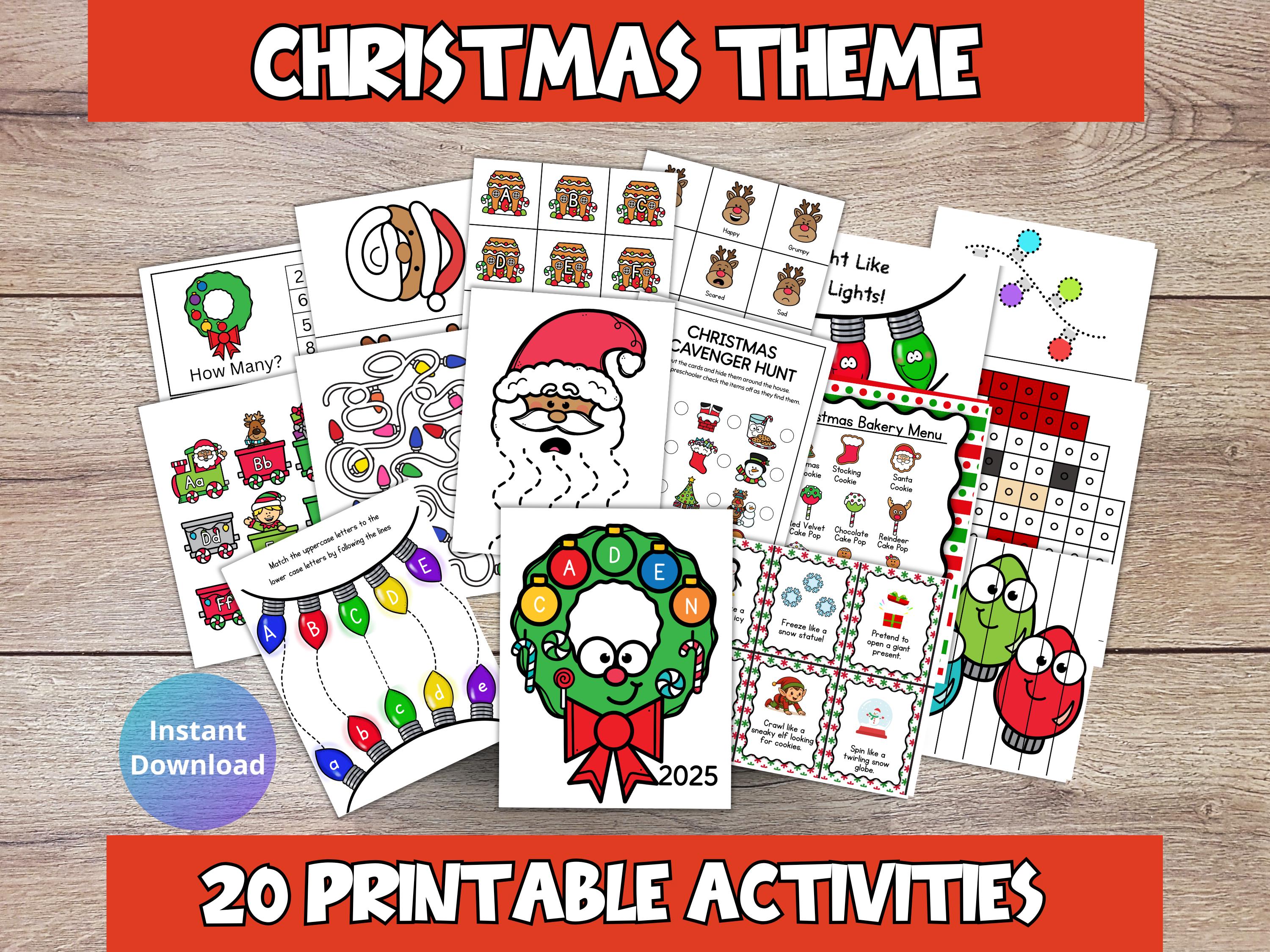 Christmas Printable Pack – 160 Pages Preschool Pre-k Kindergarten ...