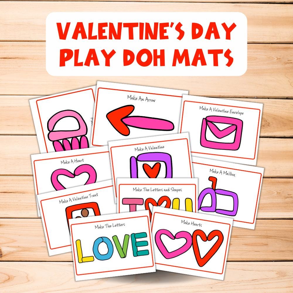 Valentine's Day Play Dough Mats Printable Toddler Activity | Fine Motor ...
