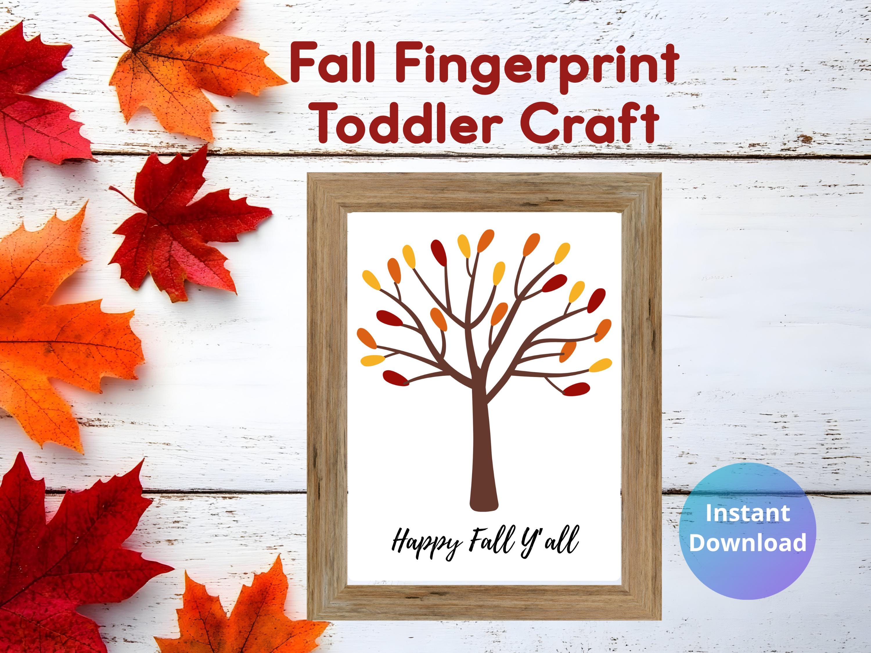Happy Fall Y'all Kids Craft Printable | Fall Tree Fingerprint Craft ...