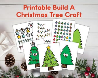 Build a Christmas Tree Craft | Fun Printable Activity for Preschool Kids | Preschool Holiday Crafting Fun | Create Your Own Christmas Tree