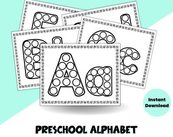 Do- A-Dot Alphabet Printable Worksheets | Instant Download | Learning Alphabet | Dot Marker Coloring | Preschool Curriculum