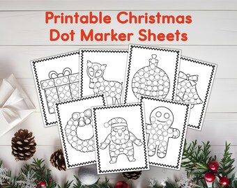 Christmas Cutting Practice Digital Download | Preschool Christmas Worksheet | Christmas Dot Marker Printables Preschool Learning Activities