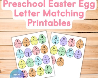 Easter Egg Letter Matching Activity Digital Download, Printable Preschool Letter Matching, Preschool Activity for Letter Recognition
