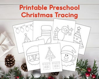 Christmas Tracing Worksheets Printable for Kids | Christmas Gingerbread Tracing Pages - Preschool Fine Motor Activity - Homeschool Resources