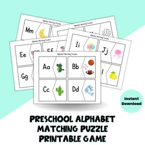 Alphabet Printable | Alphabet Activity | Alphabet Matching Game | Preschool Activity | Homeschool Activities | Phonics Activity