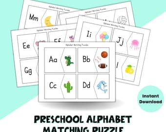 Alphabet Printable | Alphabet Activity | Alphabet Matching Game | Preschool Activity | Homeschool Activities | Phonics Activity