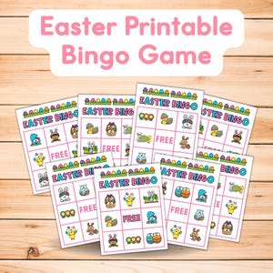 Easter Bingo Printable Game for Preschool and Young Kids, Fun Activity for Spring Parties, Easter Instant Download, Family Fun Game Night