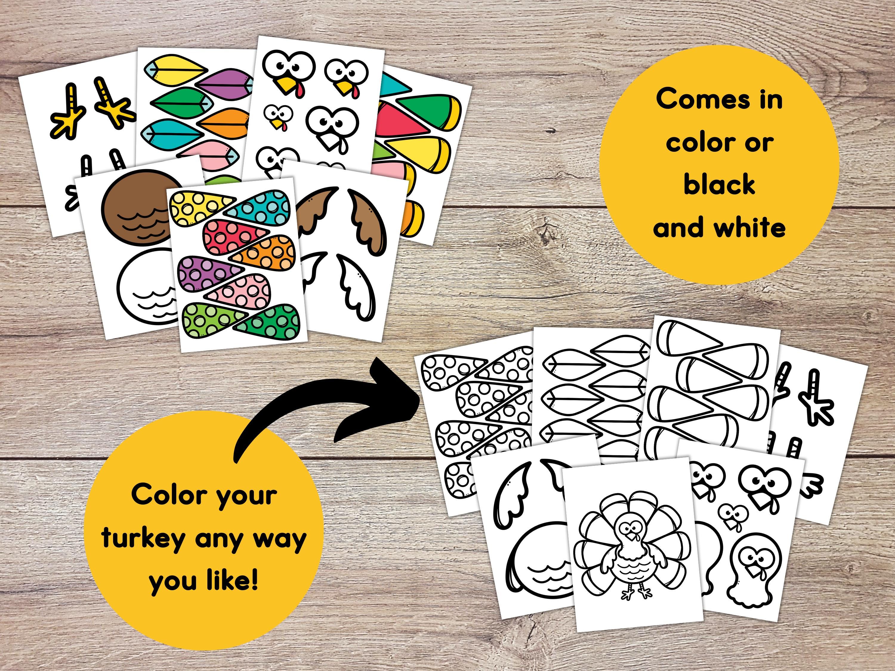 Build A Turkey Craft for Kids | Thanksgiving Printable Activity ...