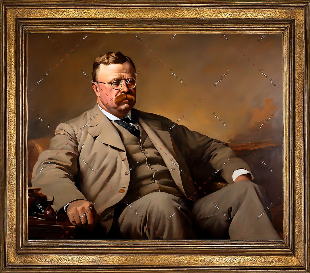 Theodore Roosevelt Portrait | Wall Art Oil Painting | Vintage Décor ...