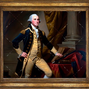 George Washington Portrait | Wall Art Oil Painting | Vintage Décor | PRINTABLE Digital Download