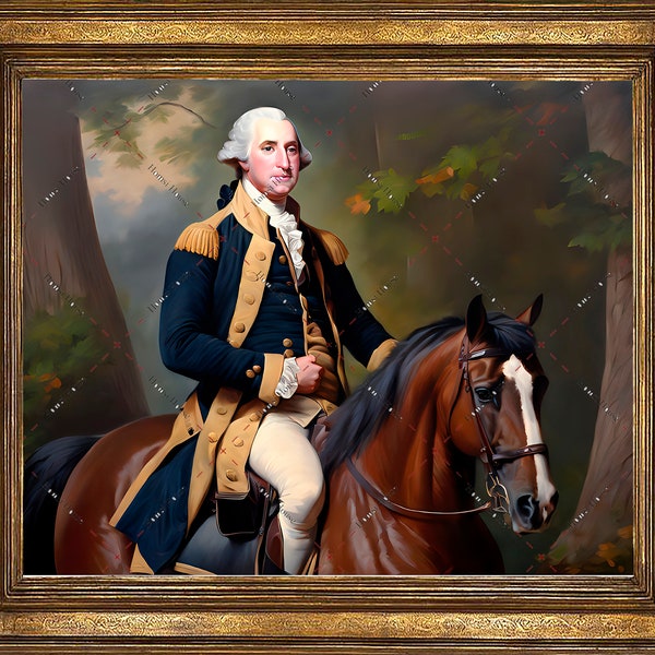 George Washington Portrait | Wall Art Oil Painting | Vintage Décor | PRINTABLE Digital Download