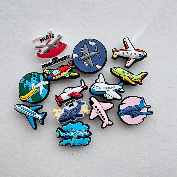 Plane Croc Charms • Cute Travel Croc Charms • Kawaii Airplane Shoe Charms • Pilot Croc Charms • Shoe Slipper Sandal Bracelet Accessories