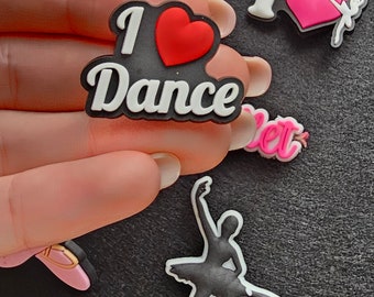 Ballerina Dancer Croc Charms • Cute Ballet Pink Accessories • I love Music Croc Charms • White Swan Croc Charms