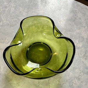 Bol à trempette vintage en verre vert Anchor Hocking