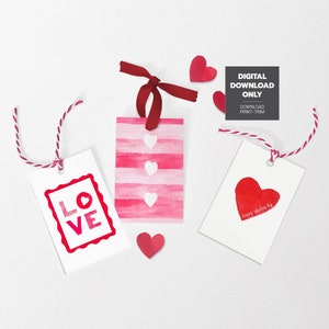 Etiqueta para impressão de feliz dia dos namorados, etiqueta para presente, download instantâneo