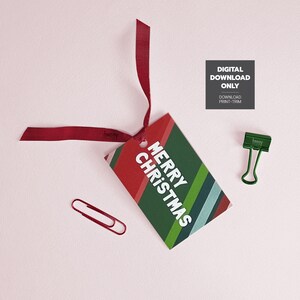 Etichetta di Natale stampabile, etichetta stampabile di Buon Natale, etichetta regalo per le feste, download immediato, modello di etichetta