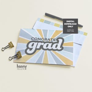 Printable Graduation Card, Congrats Grad Card, 2025 Graduate, Instant Download