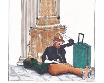 Man Sitting in Union Station