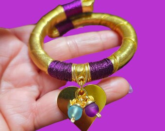 Adjustable gold bracelet, Women&#39;s bracelets, Bracelets, Summer, Beach, Boho, Women, Women&#39;s accessories, Goldfield charm, Acrylic charms