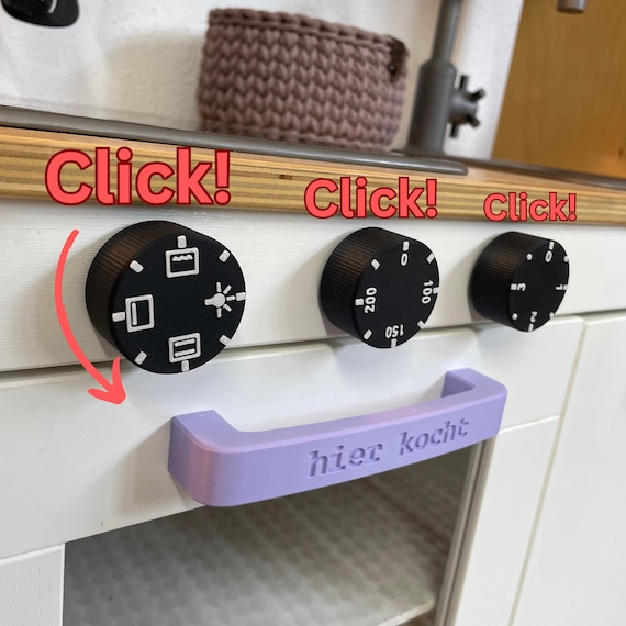 Knobs CLICK Stove Oven for Ikea Duktig Children's Kitchen Mud