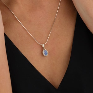 Dainty Handmade Moonstone Necklace • June Birthstone • Natural Rainbow Moonstone  Pendant • Moonstone Necklace Minimalist • Gift For Her