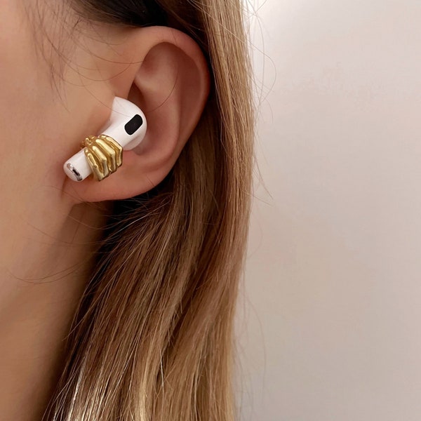 Gold Airpods Holder Earring • Headphone Holder Earring • Airpods Accessory • Airpods Jewelry • Headphone jewelry •
