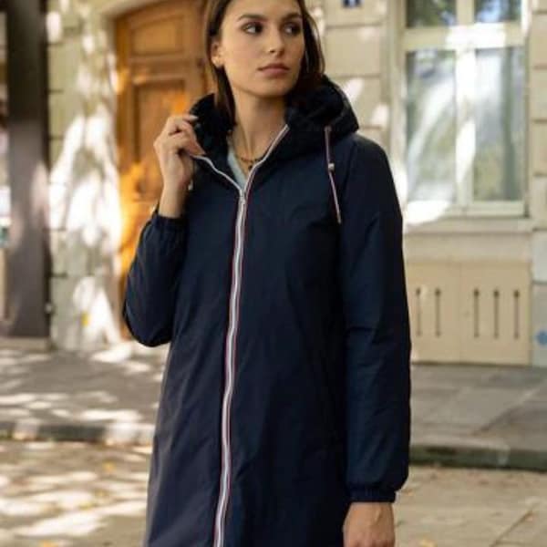 Parka imperméable doublée fourrure - Marine