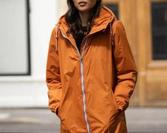 Parka imperméable doublée fourrure - Brique Orange