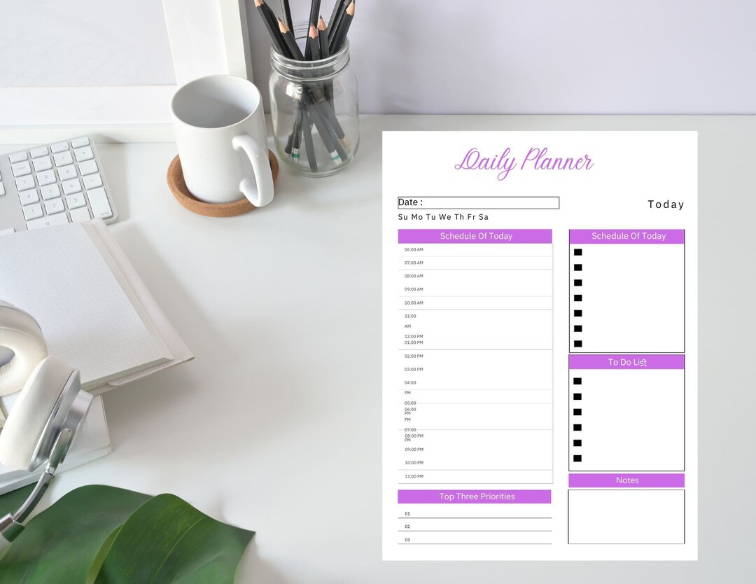 Daily Planner, Digital Planner, Printable Planner, Digital Download - Etsy