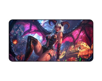 Ultra Edition MTG Playmat No Overlay 31&quot; x 15.5&quot; Female Demon Warrior City Street- Fantasy RPG