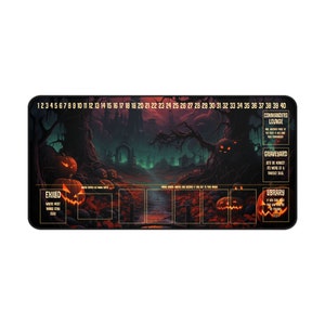Ultra Edition MTG Playmat 31&quot; x 15.5&quot; Haunted Graveyard - Jack-O-Lanterns - Fantasy RPG