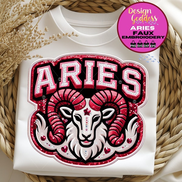 Aries Png, Aries Svg, Aries Season, aries, zodiac png, png, horoscope png, faux embroidery, SVG, zodiac sign svg, zodiac svg, astrology png